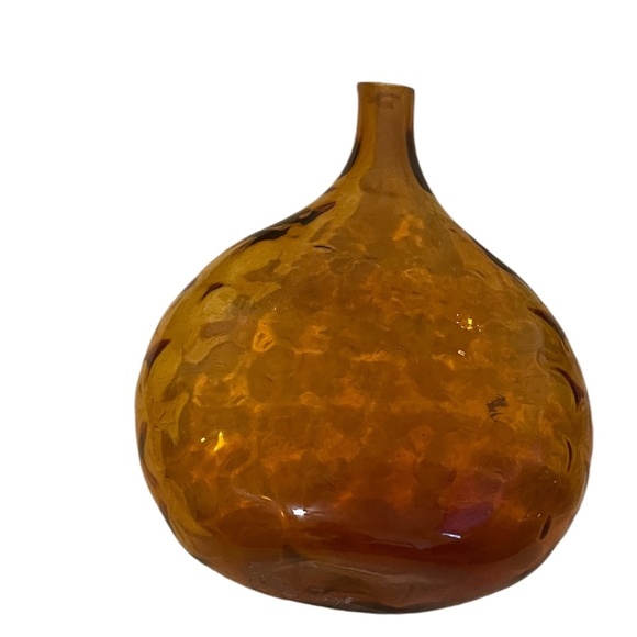 Vintage Blenko Amber Coin Dot Decanter Glass,  Amber - Picture 7 of 7